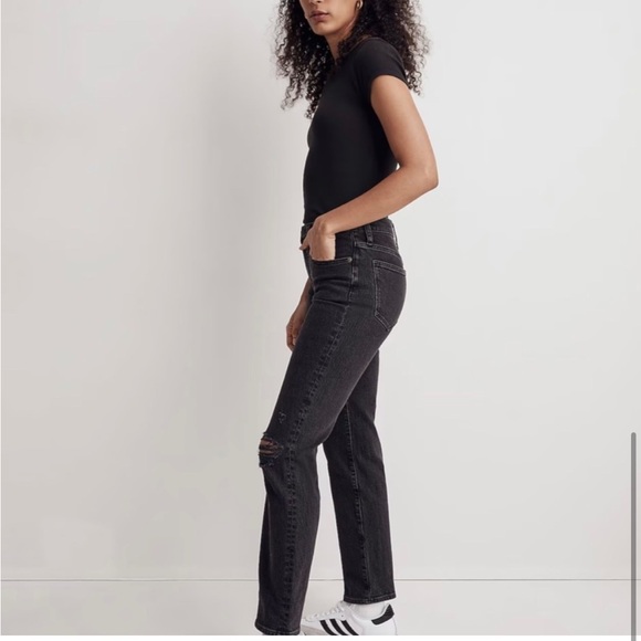 Madewell Denim - Madewell The Petite Perfect Vintage Straight Jean, Rosella Wash: Ripped Edition